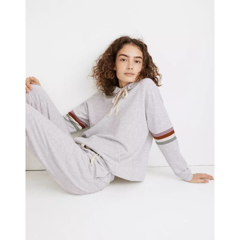 Madewell Sweater XS MWL Gray Superbrushed Easygoing Hoodie Sweatshirt